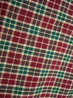 Vintage Green and Red Plaid Cotton Fabric